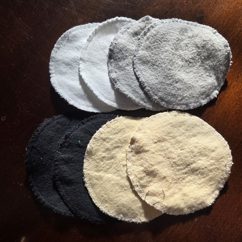 Handmade Solid Colour 100% Cotton Flannel Facial Rounds – 8-Pack of Eco-Friendly